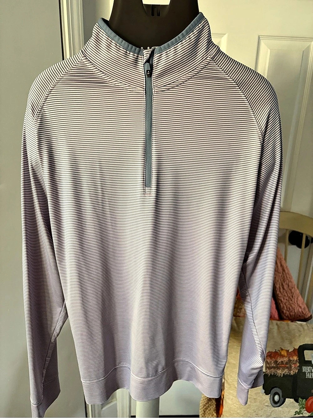 Walter Hagen 11 Striped Quarter-Zip Golf Pullover Size Large